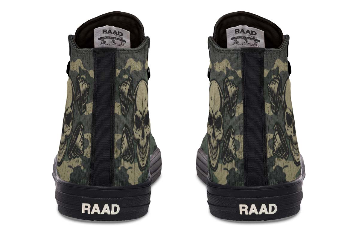 Men's And Women's Fashion Color Printing High-top Canvas Shoes