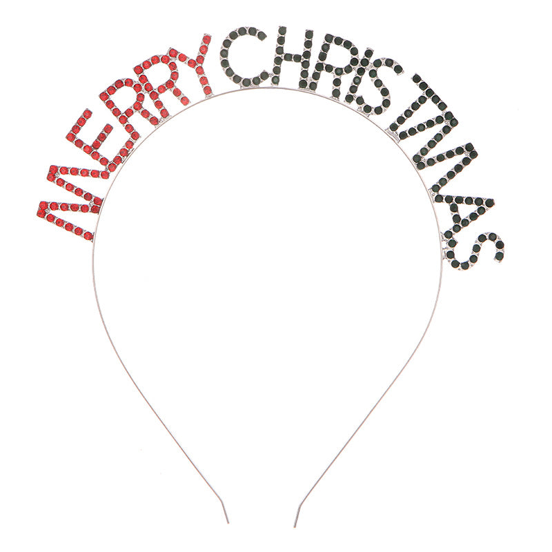 European And American Alloy Crystal Christmas Staghorn Hair Hoop