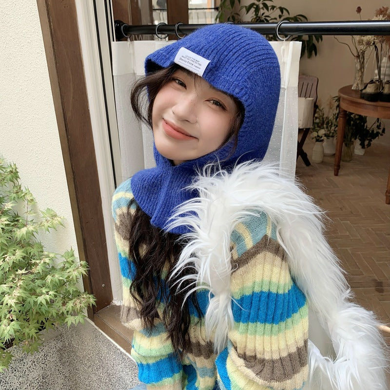 Knit Hat With A Bib