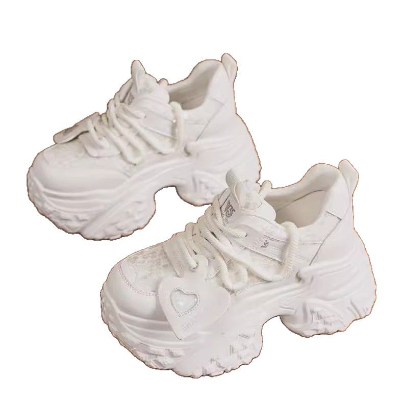 Fashionable All-matching Platform Mesh Surface Sports Casual Shoes Super Thick Sole Height Increasing