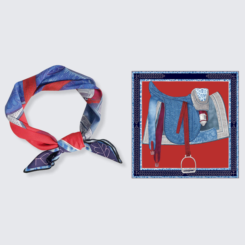 Decorative Spring And Autumn Chiffon Print Small Scarf