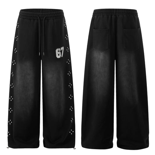 Womens Black Elastic-Waist Wide-Leg Cropped Pants