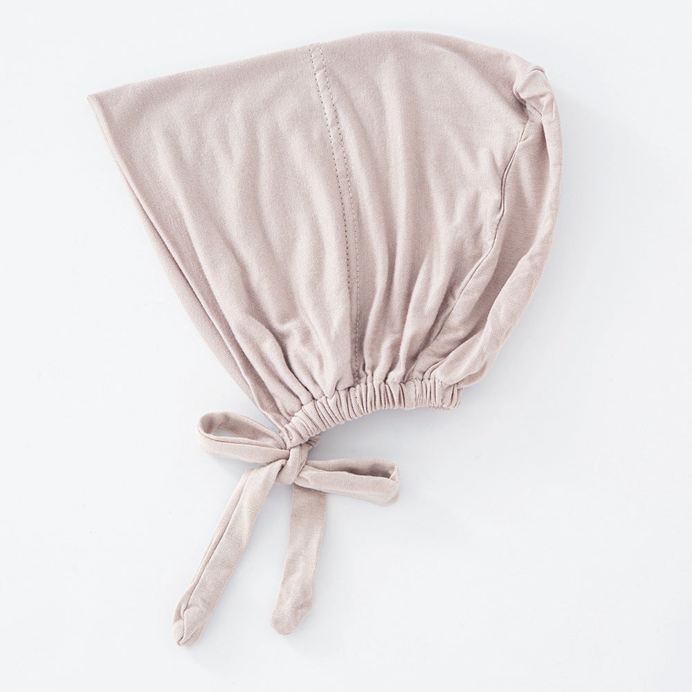 Women's Fashion Solid Color Lace-up Bottoming Hood