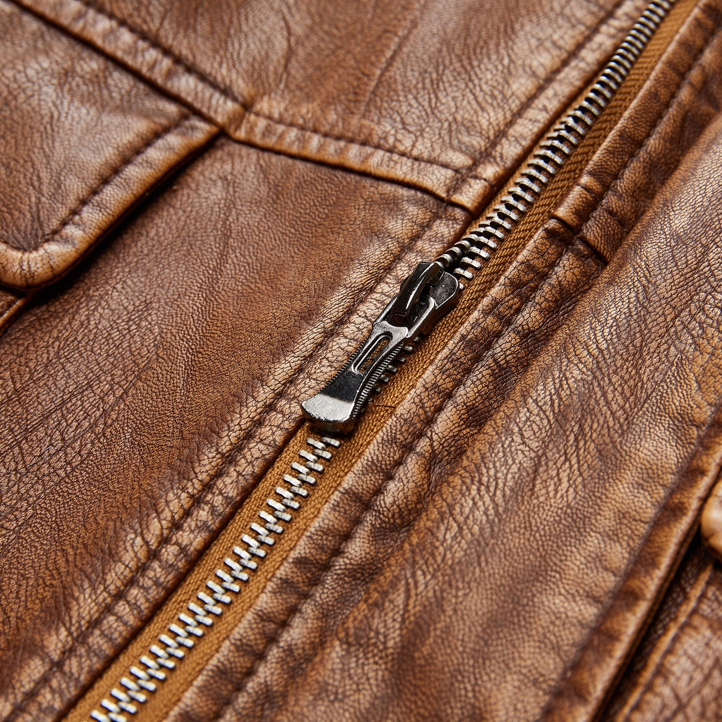 PU men's washed retro men's leather jacket
