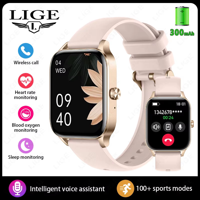 Fashion Smart Watch Women 1.85” HD Screen Custom Watch Face Women’S Health Monitor Watch Bluetooth Call Sports Smartwatches