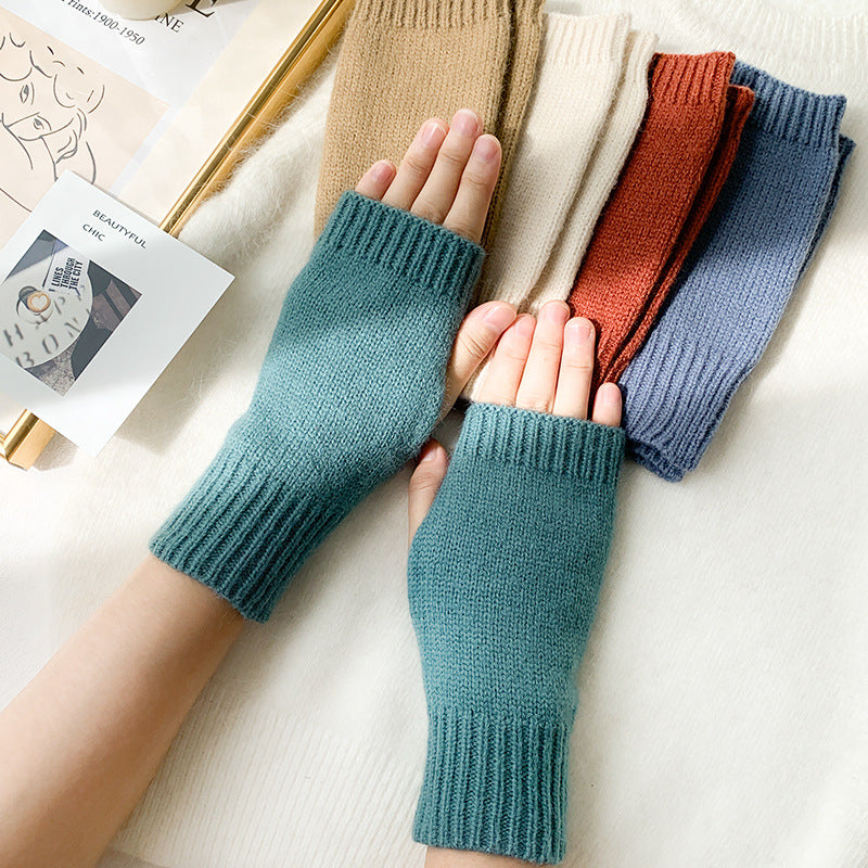 Women Stylish Hand Girl Arm Crochet Knitting Hollow Warm Fingerless Gloves