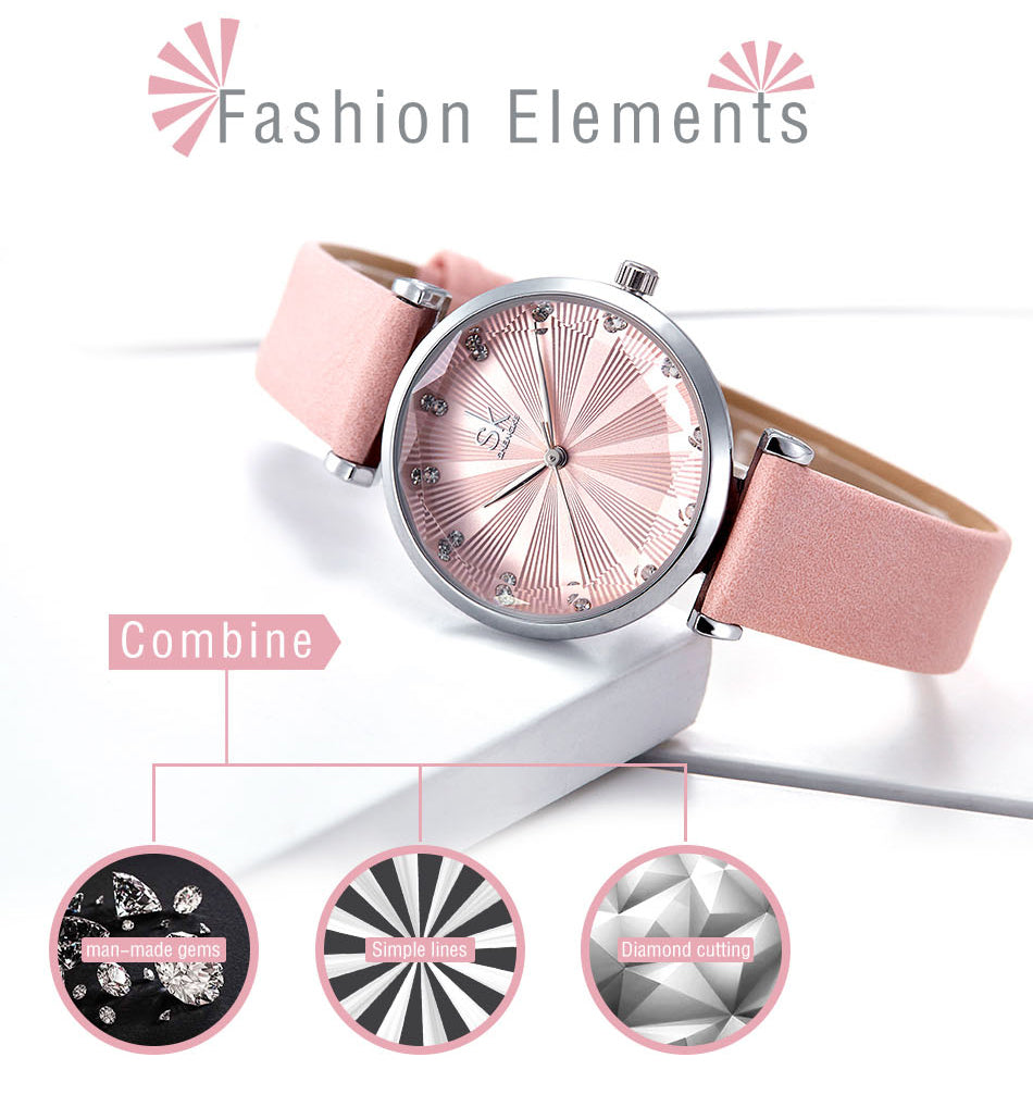 SK glass belt watch
