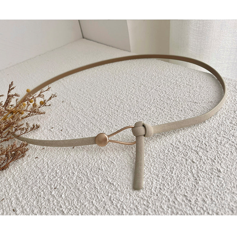Pigskin Thin Belt Non-porous Suit Dress Decoration