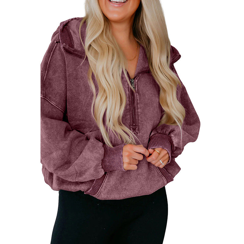 Loose Casual Style Large Pocket Patchwork Sweatshirt