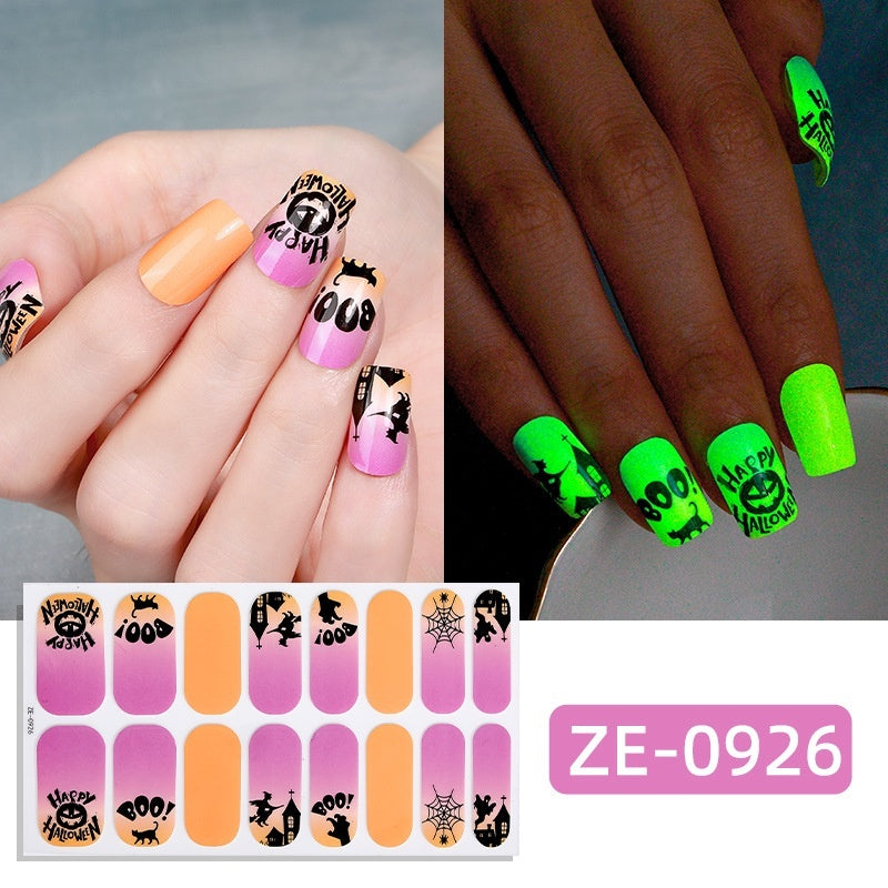 Dark Ghost Pumpkin Skull Nail Sticker