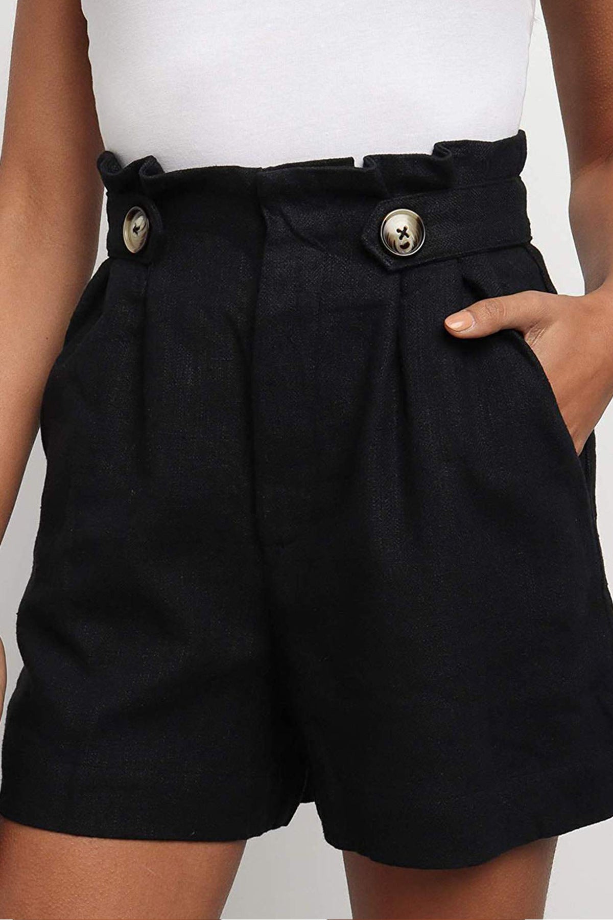 Loose cotton and linen wide-leg pants