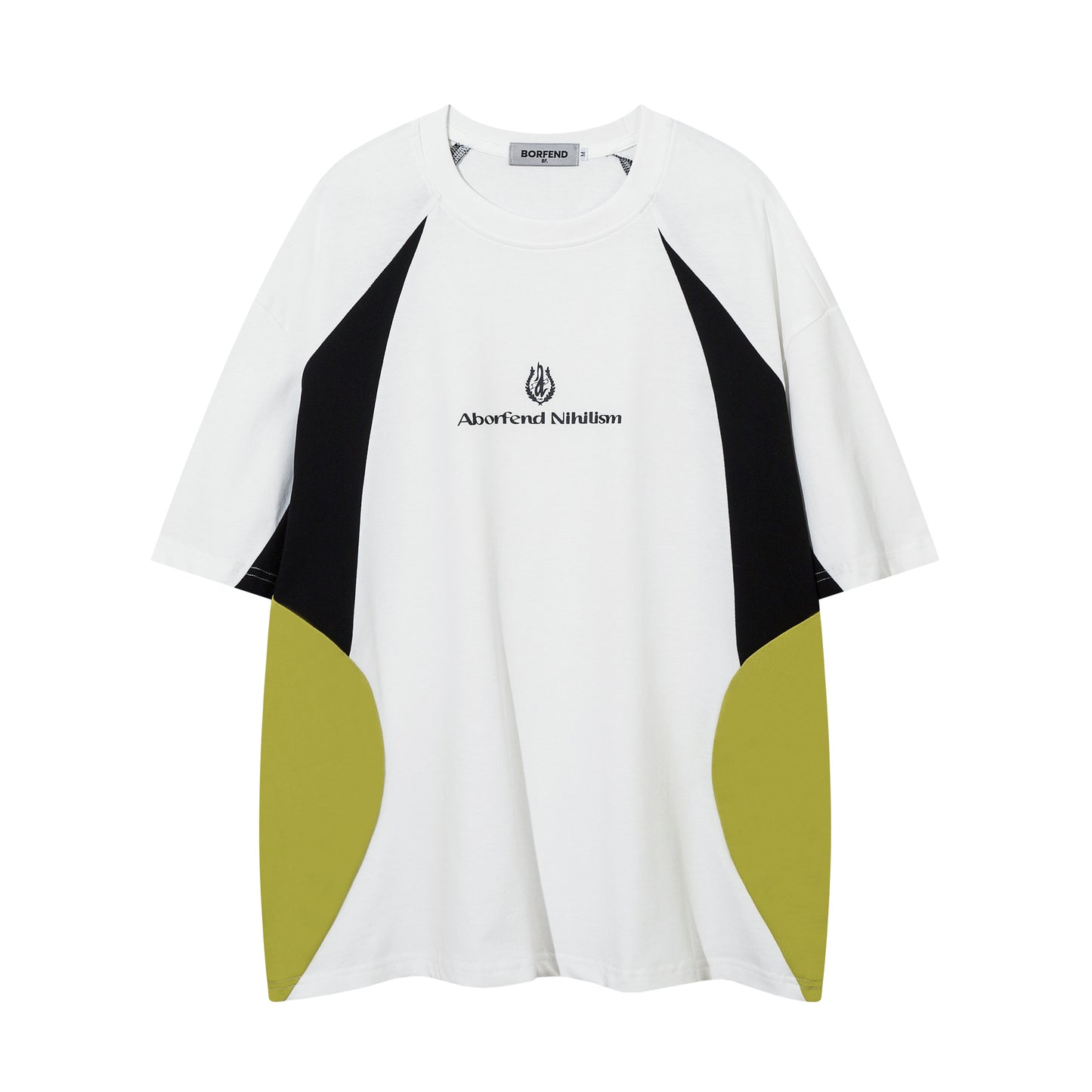 American Fashion Brand Multicolor Printing Stitching Short Sleeve