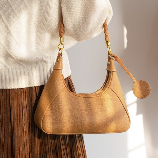 Læder Crossbody-taske med Vævet Rem