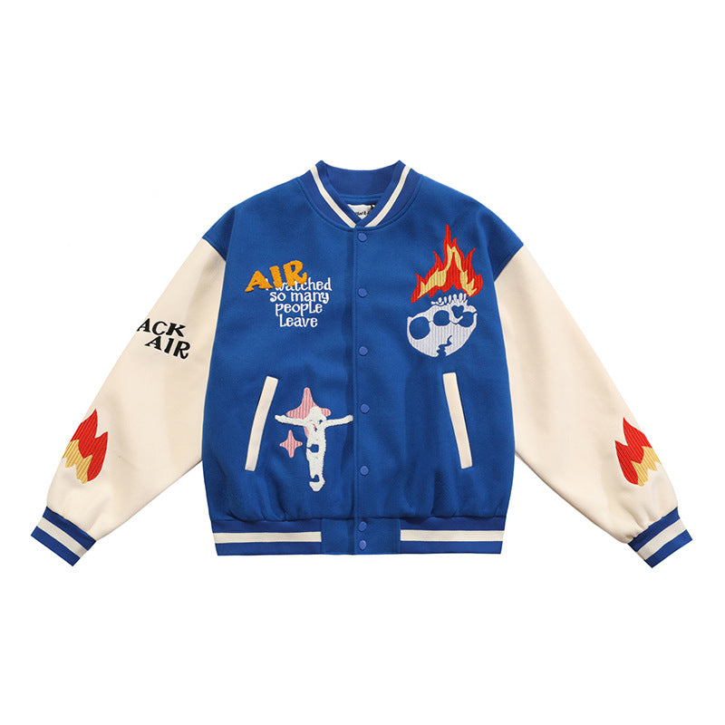 American Street Flame Towel Embroidered Baseball Uniform