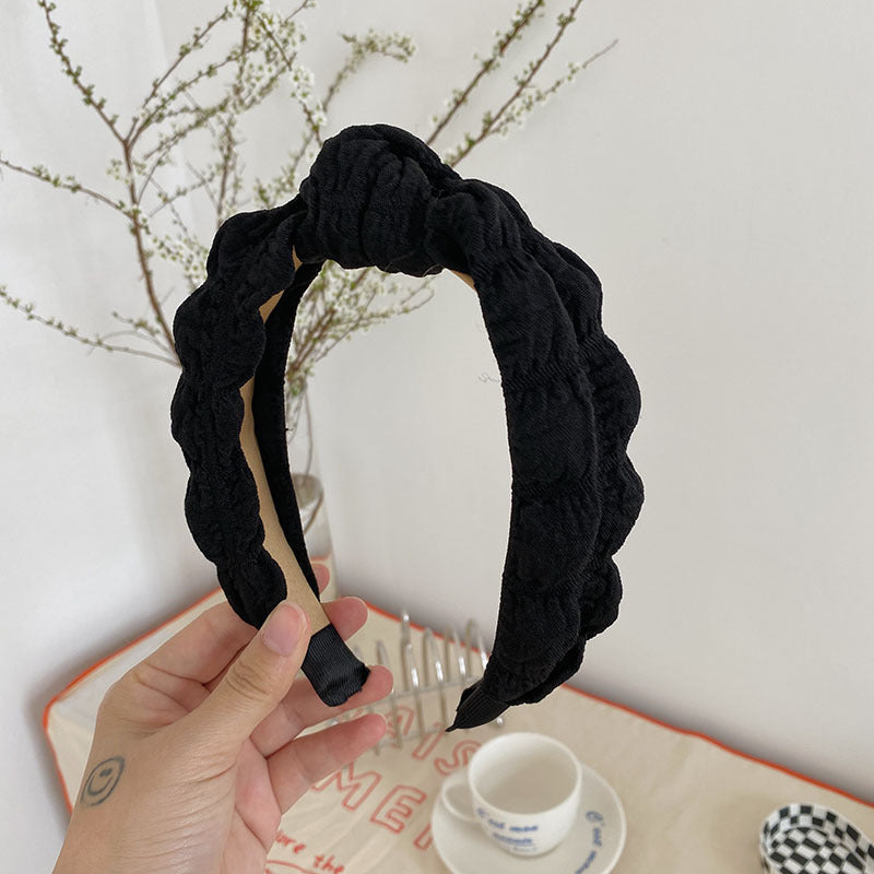 New Simple Pleated Knotted Face Wash Cute Headband