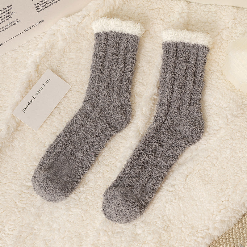 Coral Socks For Children In Autumn And Winter