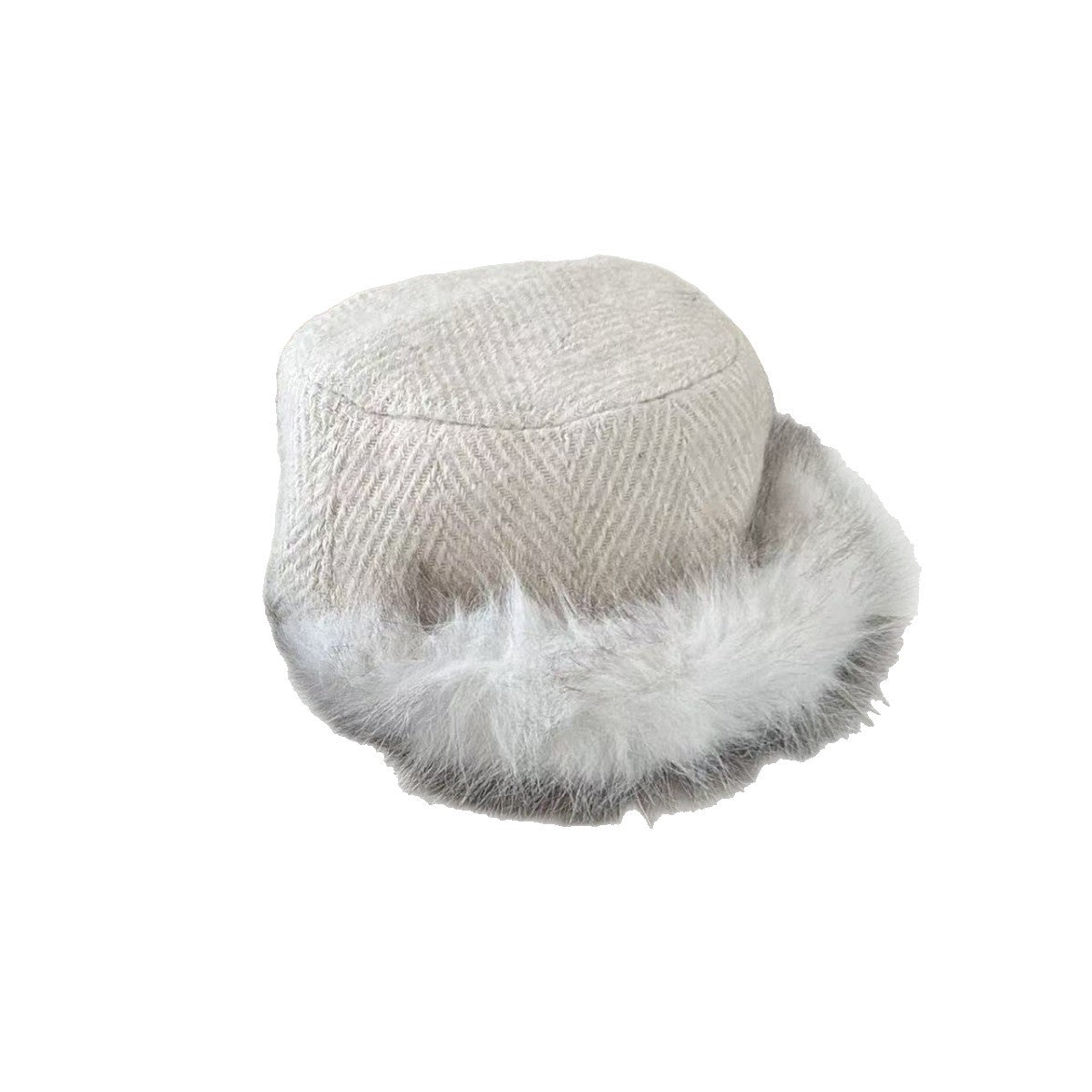 Korean Niche-design Faux Fur Vintage Flat-top Hat