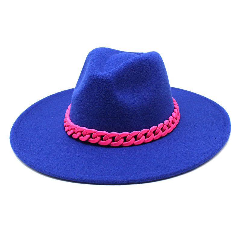 Men's And Women's Large Brim Wool Top Hat