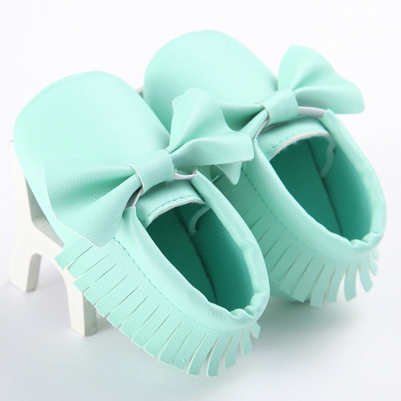Spring And Autumn New 0-1 Years Old Boys And Girls Baby Shoes Tassel Pu Bottom Non-slip Casual Baby Shoes