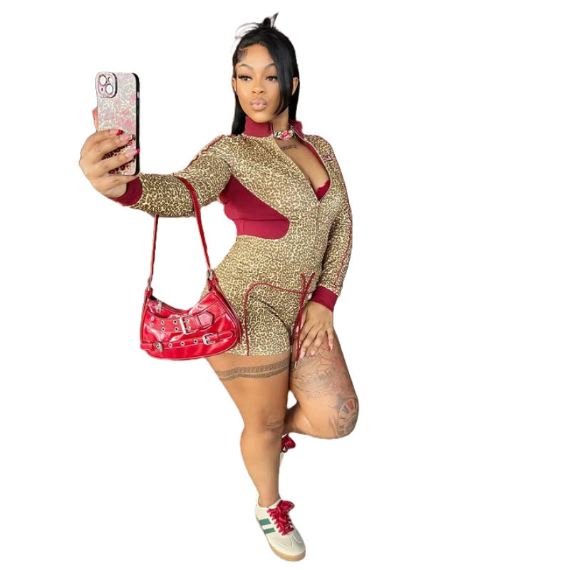 FallWinter Leopard-Print Printed Shorts Set