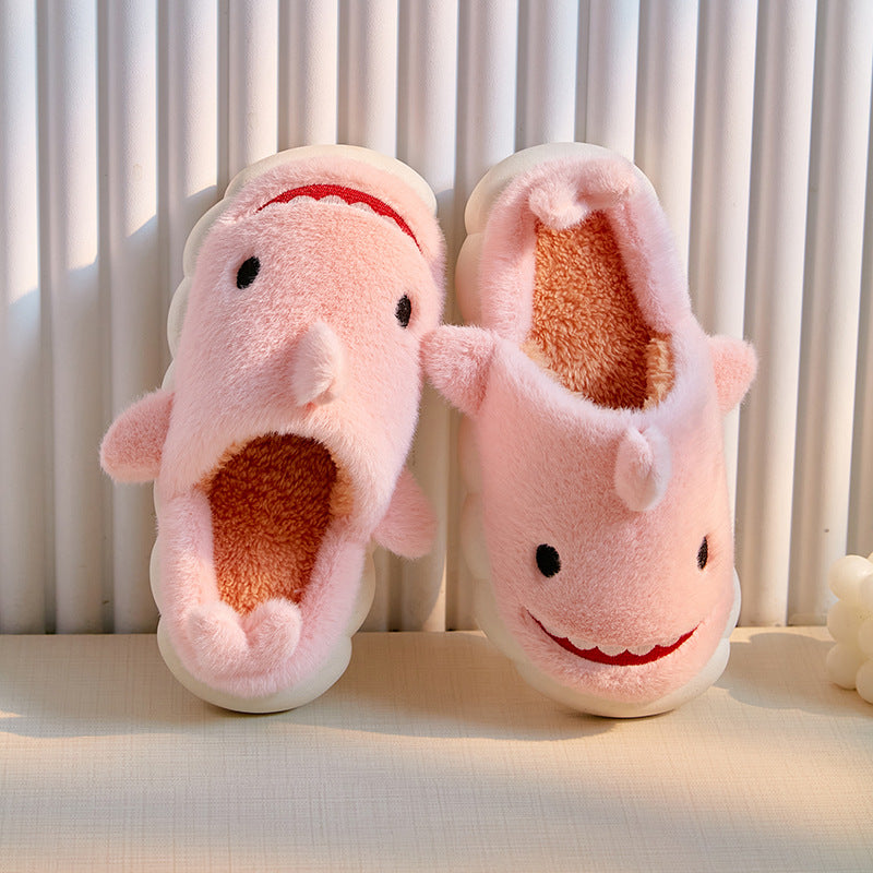 Children's Fashionable Simple And Cute Shark Cotton Slippers