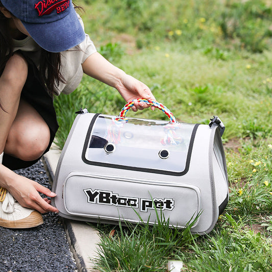 Pet Bag Portable Transparent Visual Large Capacity Pet Supplies Foldable