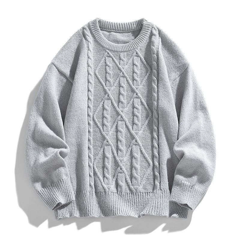 Twist Stripes Pullover Bottoming Shirt Autumn And Winter Furry Sweater