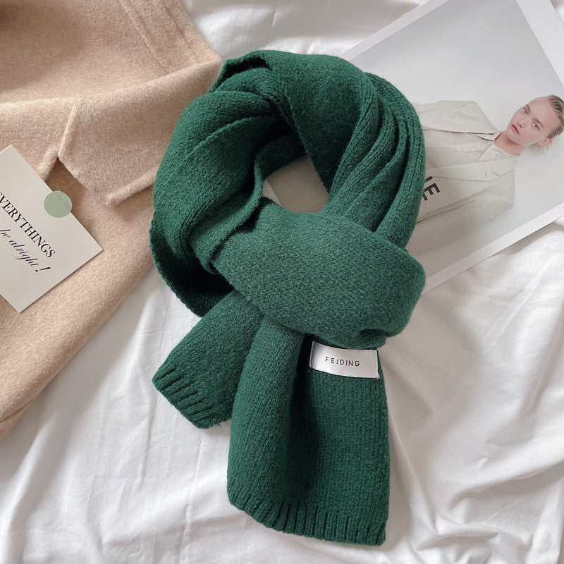 Students' Solid Color Trendy White All-match Scarf