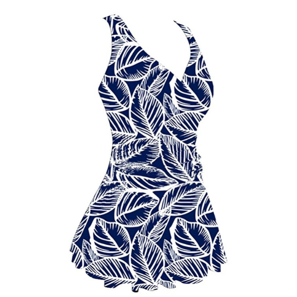 Conservative Women's Plus Size Printed Cherry One-piece Swimsuit