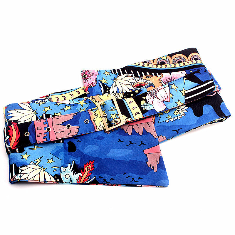 Chinese Style Printed And Painted Belt