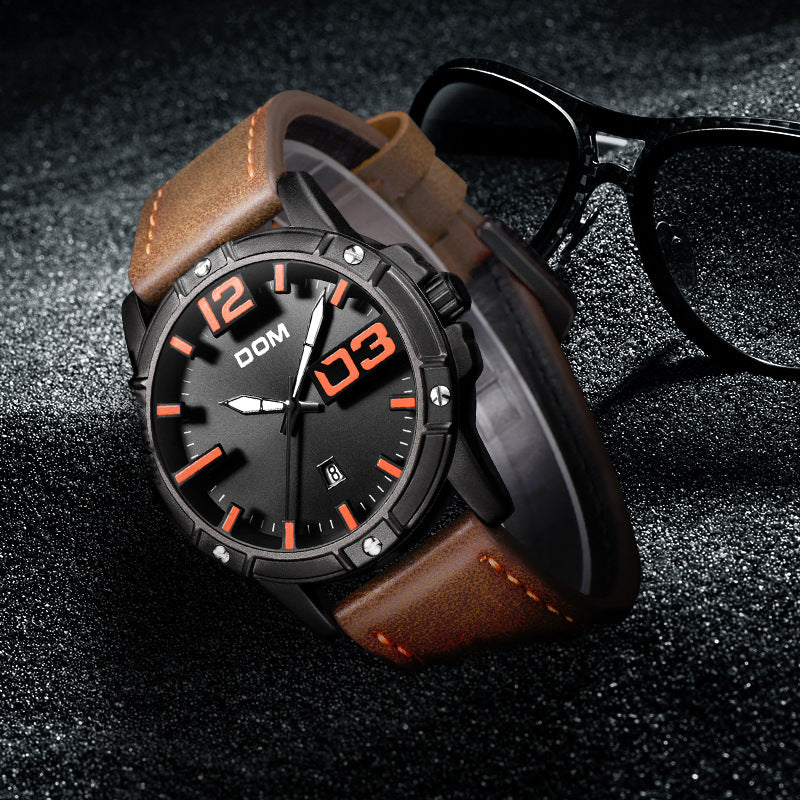 Waterproof quartz strap watch