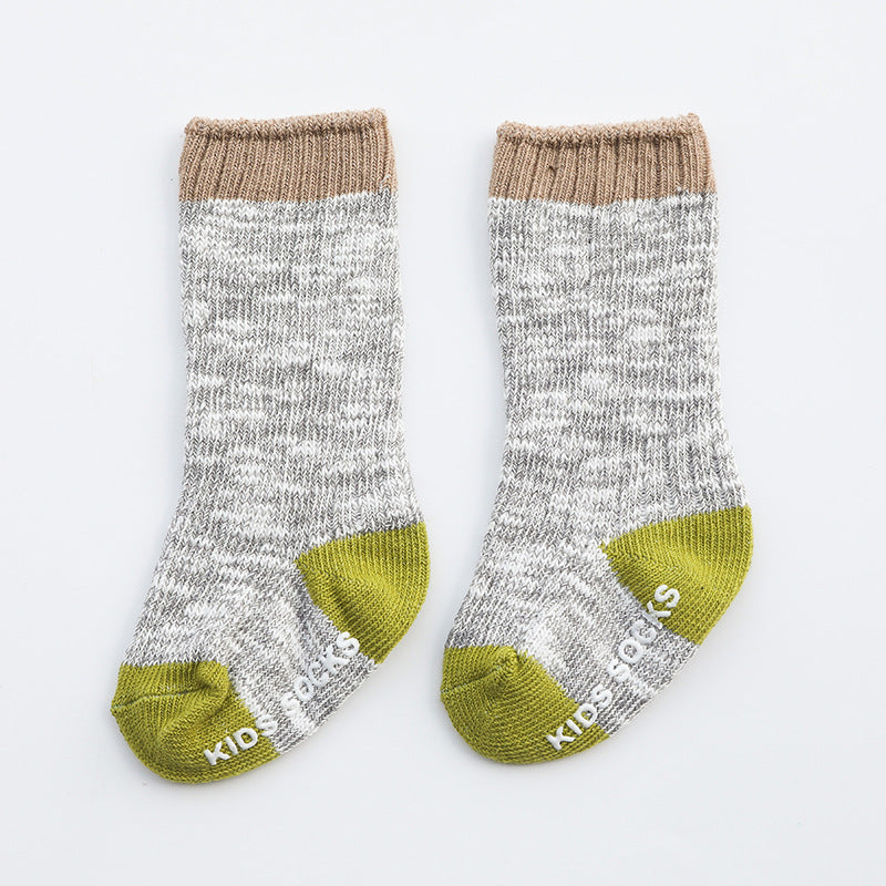 New Double Middle Tube Non-slip Baby Socks Non-slip