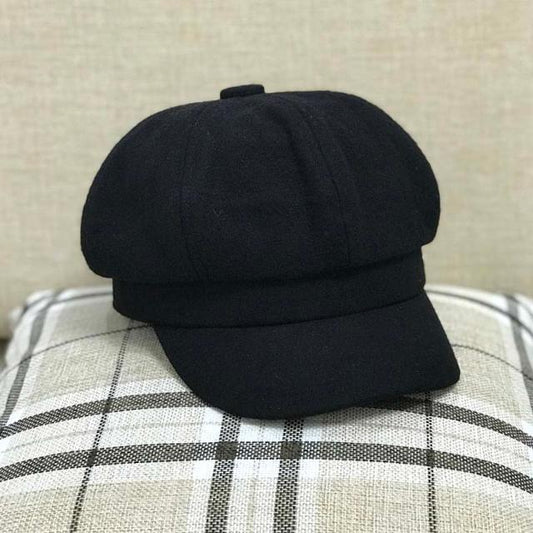 Women's Woolen Octagonal All-match British Hat