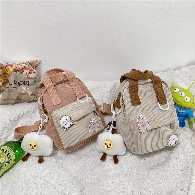 Handheld One Shoulder Korean Style Corduroy Crossbody Bag