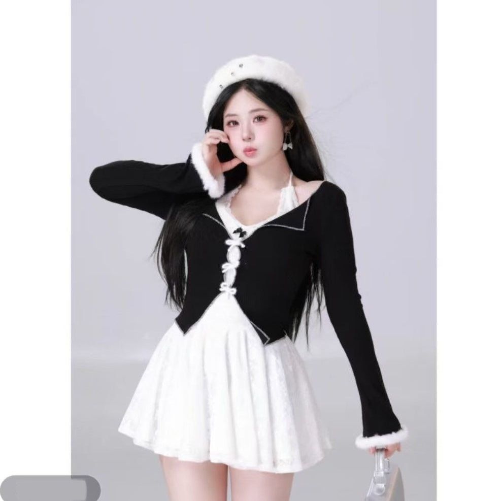 Plus-size French-style Seductive Lace Halter Dress For Women