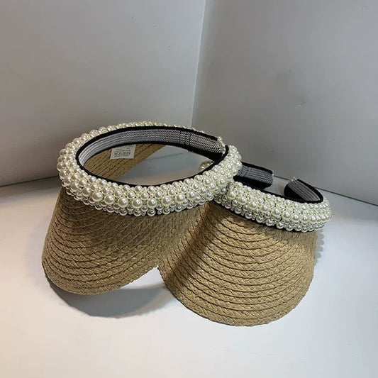 Pearl Sun  Half Empty Straw Hat