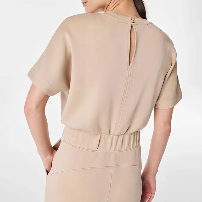 Meget elastisk jumpsuit med elastik i taljen til store kvinder