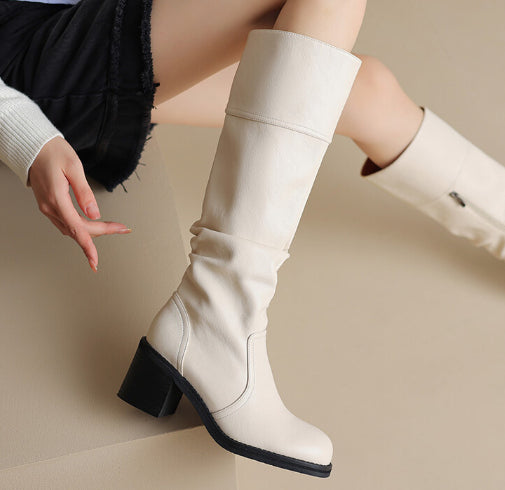 Thick Mid-heel High-top Below The Knee Women's Knight Warm Boots