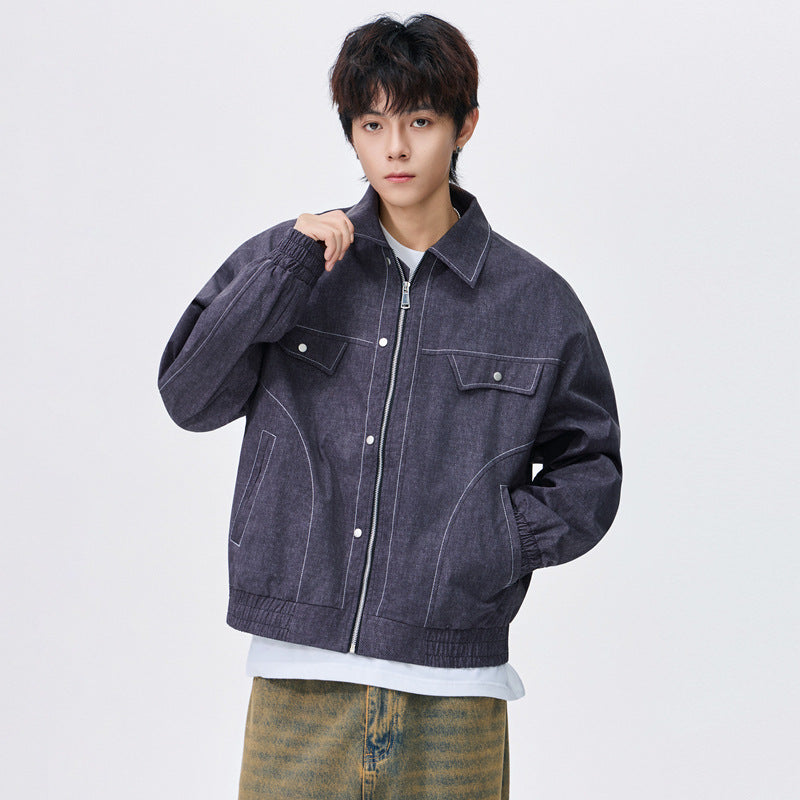 Lapel Anti-denim Personality New Print Plus Size Jacket For Men