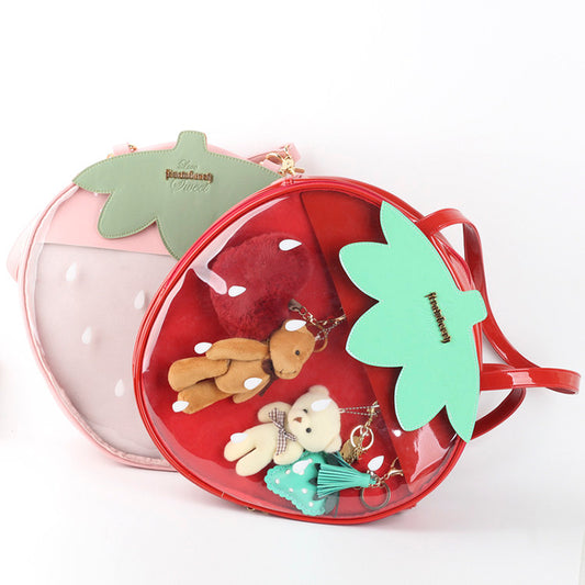 Soft-girl Strawberry Transparent Bag Lolita Single-shoulder Design