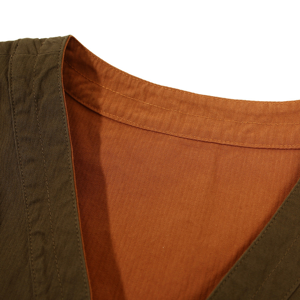 Men's Loose Double-sided V-neck Pullover