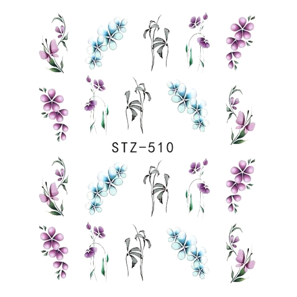 Nail Sticker Butterfly Flower Water Transfer Decal Sliders for Nail Art Decoration Tattoo Manicure Wraps Tools Tip JISTZ508  1pcs