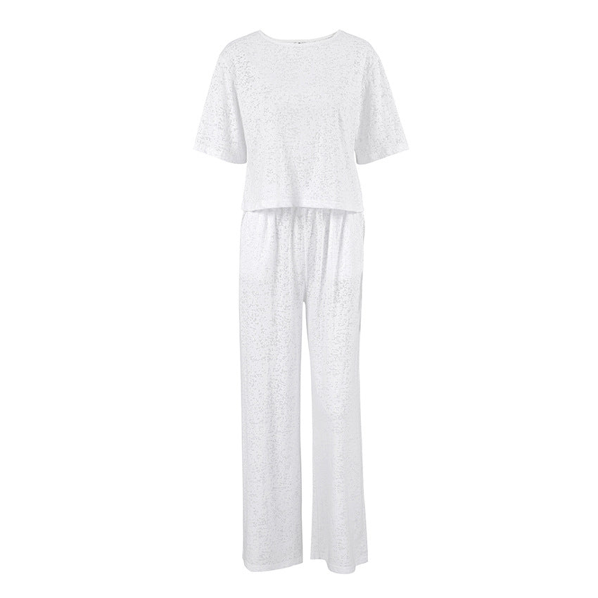 Loose Casual And Comfortable Womens Knit Loungewear Set