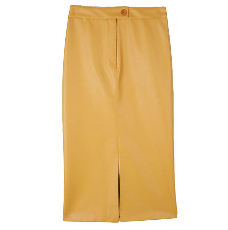 Fashionable High-waisted Figure-flattering Mid-length Skirt