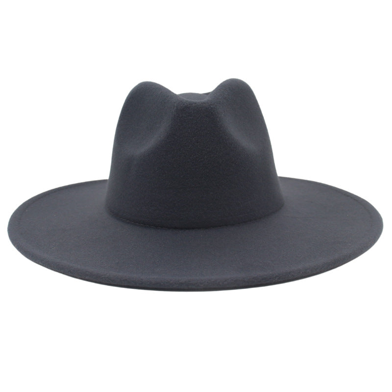 Large Brim Solid Color Cashmere Fashion Felt Jazz French Top Hat