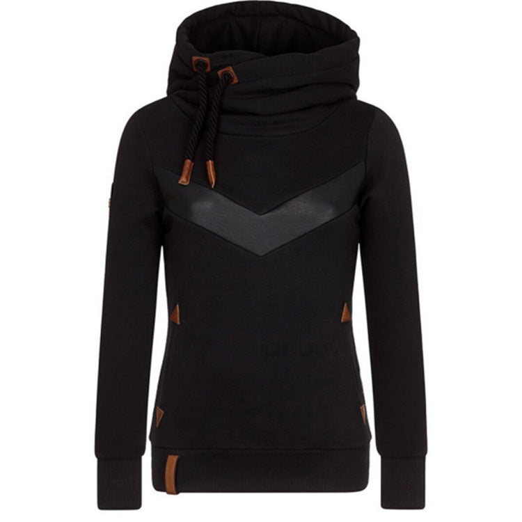 Women's New Long-sleeved Hooded Stitching Sweater