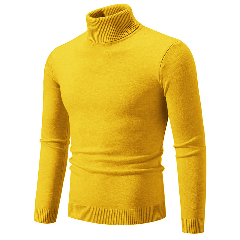 Round Neck Sweater Men's Winter Solid Color Slim Fit