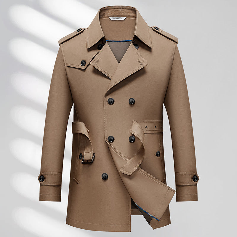 Men's Business Trench Coat Non-ironing Texture