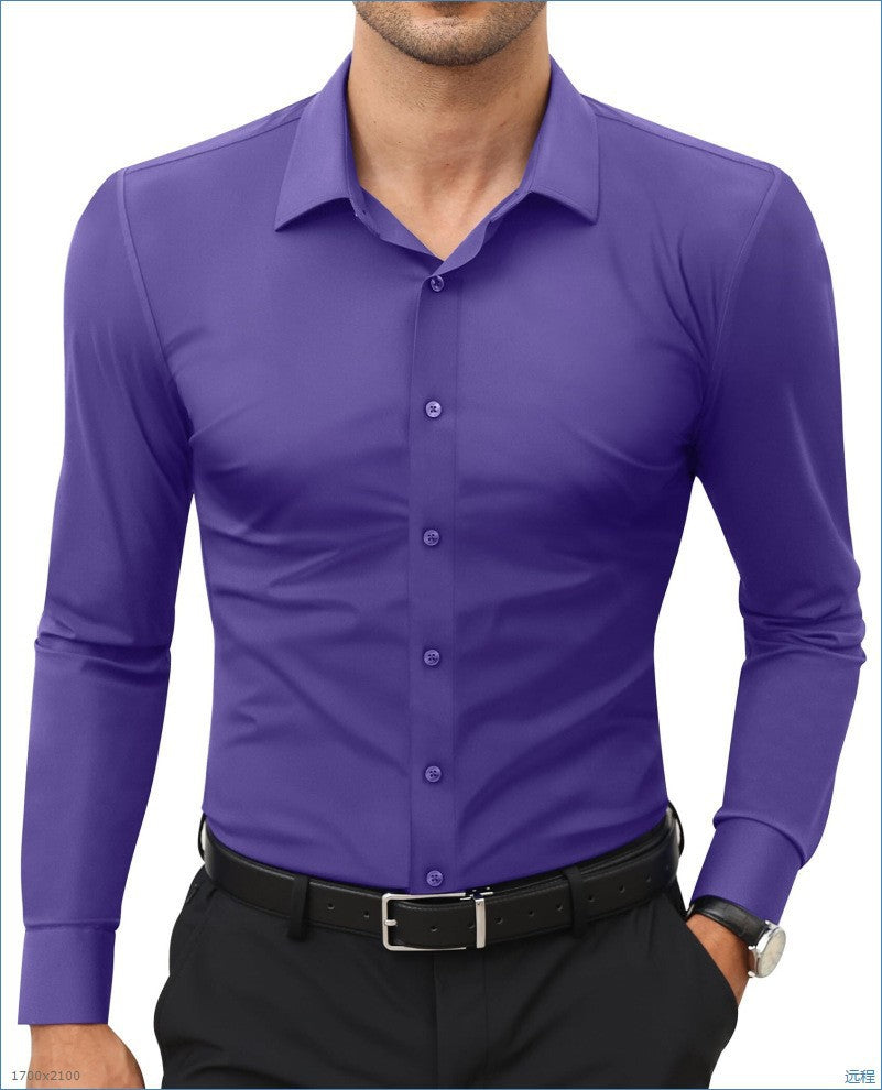 Stretch White Button-Down Mens Plus-Size Shirt Business Best-Selling Amazon Shirt