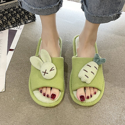 Linen Slippers Women's Home Indoor Home